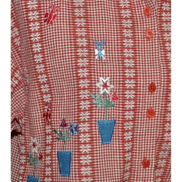 Vintage Citi Craze Women's Embroidered Floral Button Front Shirt 18W Granny Core - Picture 4 of 11